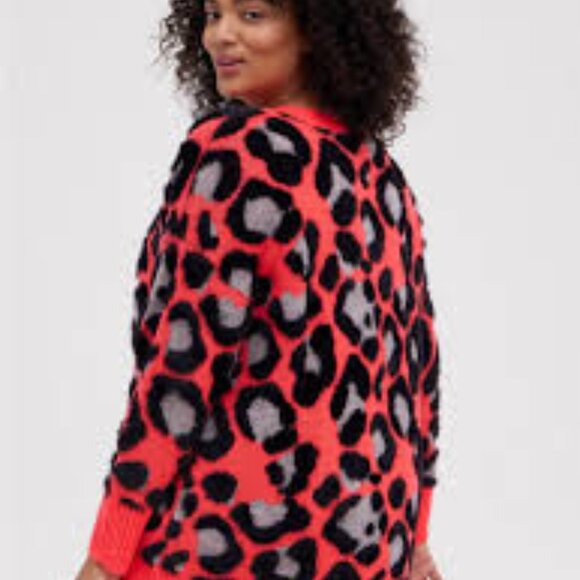 TORRID Pink Black Leopard Chunky Sweater - Picture 5 of 5